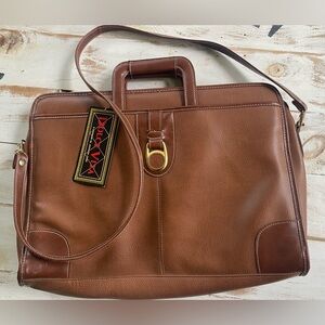 JACKSON Vintage faux leather brown satchel briefcase DOLCE VITA dead stock NWT